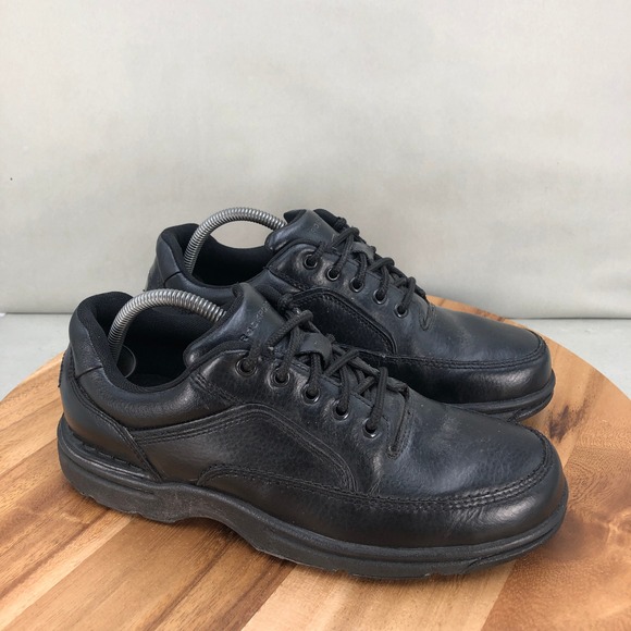 Rockport Eureka Leather Walking Shoes Comfort Casual Everyday Black Mens 9 M - Picture 1 of 8